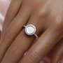 Keepsake Breast Milk Resin Halo Round Ring Settings,Solid Back 925 Sterling Silver Birthstone Ring,Pave CZ Stone Ring,DIY Ring Supplies 1212097