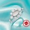 4x7MM Keepsake Breast Milk Resin Oval Ring Bezel Settings,Flower Solid 925 Sterling Silver Ring,CZ Stone Art Deco Solid Back Ring,DIY Ring Supplies 1222153-1