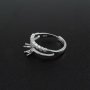 1Pcs 6MM Round Prong Bezel Solid 925 Sterling Silver Adjustable Ring Settings for Moissanite Gemstone DIY Supplies 1212055