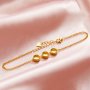 Three Stones 6MM Keepsake Breast Milk Resin Round Bezel Bracelet Settings,Solid Back Solid 14K 18K Gold Bracelet,DIY Bracelet Supplies 6.5''+2'' 1900343