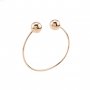 1Pcs Vintage Style Brass Rose Gold Silver Bronze Black Plated Double Balls End Bracelet Bangle DIY Beading Supplies 1900240