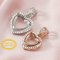 14K Solid Gold Heart Prong Pendant Settings for Gemstone with Moissanite Accents Keepsake Breast Milk DIY Supplies 1431108-1