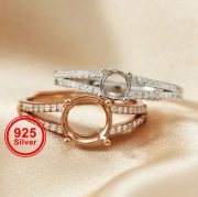 1Pcs 5-8MM Round Bezel Gems Cz Stone Prong Setting Solid 925 Sterling Silver Bezel Tray DIY Adjustable Ring Settings 1214024
