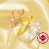 6x8MM Oval prongss Ring Settings,Solid 925 Sterling Silver Rose Gold Plated Three Stone Ring,DIY Ring Supplies For Gemstone 1224228