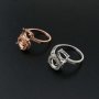 1Pcs 5x7MM 6x8MM Oval Prong Ring Settings Blank Adjustable 2 Stones Rose Gold Plated Solid 925 Sterling Silver DIY Bezel for Gemstone 1224043