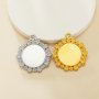 Keepsake Breastmilk Stainless Steel Round Bezel Pendant,Flower Art Deco Round Pendant Charm,Silver Gold Pendant,DIY Pendant Supplies 1411439
