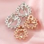 4-8MM Halo Round Studs Earrings Settings Solid 14K 18K Gold DIY Supplies with Moissanite for Gemstone 1706015-1