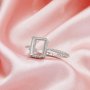 Rectangle Prong Ring Settings,Solid 14K 18K Gold Ring,Minimalist Rectangle Ring,DIY Ring Supplies For Gemstone 1295085