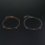 1Pcs Three Stones Round Prong Bracelet Settings Rose Gold Plated Solid 925 Sterling Silver Bezel Tray for Gemstone 8''+2'' 1900241