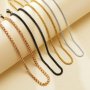 Simple Stainless Steel Box Chain Necklace,Silver Black Rose Gold Box Chain Necklace,Minimalist Box Chain,DIY Chain Necklace Supplies 1320049