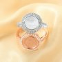 8MM Round Breast Milk Keepsake Resin Ring Bezel Settings,Solid Back Solid 925 Sterling Silver Rose Gold Plated Ring,DIY Ring Bezel 1215075