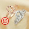 6x8MM Oval Prong Ring Settings,DIY Marquise Stackable Ring Set Bezel Supplies,Flower Stackable Solid 925 Sterling Silver Rose Gold Plated RingDIY Ring Set 1294562