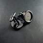 10Pcs 15MM round bezel tray setting gun black brass french cufflink blanks cuff link sleeve button findings 1500023