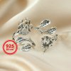 1Pcs 8.5MM Bezel 20MM Long Branch Claw 925 Silver Irregular Shape Stone Vintage Style Antiqued Silver Leaf Adjustable Ring Settings 1294128