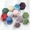 Hexagon Velvet Ring Box Single and Double Slot Handmade Ring Box For Weddings Photography Prop Keepsake Jewelry Storage 1502094