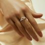 5x7MM Rectangle Prong Ring Settings,Tree Branch Leaf Solid 925 Sterling Silver Rose Gold Plated Ring,DIY Ring Supplies For Gemstone 1295034