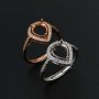 Halo Pear Prong Ring Settings Rose Gold Plated Solid 925 Sterling Silver Adjustable Ring Bezel for DIY Gemstone 1294224