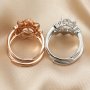 Keepsake Breast Milk Resin Round Ring Settings Stackable 8MM Main Stone Solid 925 Sterling Silver Rose Gold Plated DIY Ring Bezel 1294342
