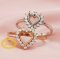 Keepsake Breast Milk Heart Halo Prong Ring Settings Resin Solid 14K Gold Moissanite Accents DIY Ring Blank Band 1294262-1