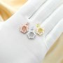 6MM Round Prong Pendant Settings,Luxury Solid 925 Sterling Silver Gold Plated Charm, Art Deco Charm,DIY Charm Bezel For Gemstone 1411325