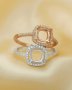 6MM Cushion Square Prong Ring Settings,Solid 925 Sterling Silver Rose Gold Plated Ring,Halo Pave CZ Stone Bezel Ring,DIY Ring Bezel For Gemstone 1215054