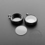 5pcs 16mm round bezel 5mm depth gun black floating pendant charm with glass supplies 1411199-1