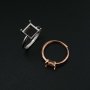 1Pcs 3-8MM Square Prong Ring Settings Blank Rose Gold Plated Solid 925 Sterling Silver DIY Bezel Tray for Gemstone 1294200