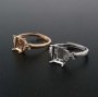 1Pcs Rectange Prong Ring Settings Blank Adjustable Butterfly Pave CS Stone Solid 925 Sterling Silver DIY Bezel for Gemstone 1294194