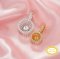 Keepsake Breast Milk Resin Ball Round Pin Pendant Settings for Half Drilled Pearl Bead,Solid 14K 18K Gold Pendant Charm,DIY Pendant Supplies 1411460