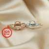 Oval Prong Ring Settings Solid 925 Sterling Silver Rose Gold Plated Angel Wing Adjustable Ring Bezel DIY Supplies 1224074