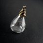 5pcs 18x24mm clear galss water drop shape bottle vial pendant charm wish pendant with brass bronze metal loop 1810143