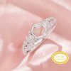 Halo Hexagon Prong Ring Settings,Tree Branch Leaf Solid 14K 18K Gold Moissanite Ring,Dainty Art Deco Ring,DIY Ring Supplies 1294975