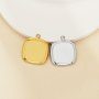 13MM Cushion Square Stainless Steel Pendant Settings,Yellow Gold Silver Flower Pendant Charm,Simple Square Pendant,DIY Pendant Blank Supplies 1431515