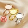 Round Keepsake Breast Milk Resin Ring Settings Rose Gold Plated Solid 925 Sterling Silver Ring Bezel 1215017