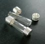 5pcs 8x30mm transparent tube glass bottle 5mm mouth silver plated bail perfume vial pendant wish charm DIY supplies 1820232