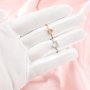 4-9MM Simple Heart Prong Ring Setttings Memory Jewelry Solid 14K 18K Gold DIY Ring Blank Wedding Band for Gemstone 1294169-1