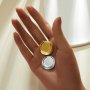 18MM Round Bezel Stainless Steel Pendant Settings,Yellow Gold Silver Round Pendant Charm,Simple Pendant,DIY Pendant Blank Supplies 1411475