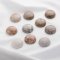 5Pcs Nature Round Coral Fossil Cabochon,Yellow Stone Semi Precious Gemstone DIY Jewelry Supplies 4110193