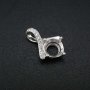 1Pcs 6-8MM Round Prong Pendant Settings Solid 925 Sterling Silver Gesmtone Charm Bezel Tray DIY Supplies 1411256