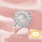 Keepsake Breast Milk Resin Oval Ring Bezel Settings,Double Halo Color CZ Stone Solid 14K 18K Gold Ring,Art Deco Solid Back Ring,DIY Ring Supplies For Gemstone 1222151