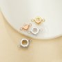 Two Loops Round Prongs Bezel Pendant Settings,Rose Gold Plated Stainless Steel Pendant Charm,Round Two Loops Charm Pendant,Simple Pendant Blank 1411435