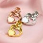 Keepsake Breast Milk Bezel 6MM Heart Pendant Settings Mother Child Solid 14K/18K Gold DIY Memory Jewelry Supplies 1431130-1