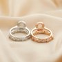 6x8MM Halo Pear Prong Rings Settings,Stackable Solid 925 Sterling SilverRing,Rose Gold Plated Art Deco Bezel Stacker Ring,DIY Set 1294430