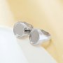 12x16MM Keepsake Breast Milk Resin Oval Bezel Ring,Silver 316L Stainless Steel Tray Bezel Ring,DIY Ring Blank Supplies 1222144