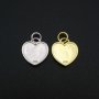 12MM Heart Bezel Settings for Breast Milk Resin Solid Back Gold Plated 925 Sterling Silver Pendant DIY Supplies 1431088