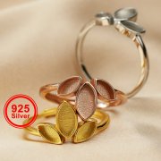 4x8MM Keepsake Breast Milk Resin Marquise Ring Settings Solid Back 925 Sterling Silver Rose Gold Plated Stackable Ring Bezel Supplies 1294329