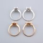 6-8MM Round Halo Prong Ring Settings Solid 925 Sterling Silver Rose Gold Plated Set Size DIY Ring Bezel for Gemstone Supplies 1210101