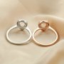 6x8MM Halo Pear Prong Ring Settings,Rose Gold Plated Solid 925 Sterling Silver Ring,Halo Pear Ring Blank,DIY Ring Supplies 1294440