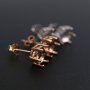 1Pair 5-8MM Round 6 Prong Rose Gold Plated Solid 925 Sterling Silver Studs Earrings Settings DIY Jewelry Supplies 1706040