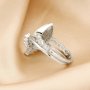 8x10MM Keepsake Breast Milk Resin Pear Ring Settings,Stackable Solid 925 Sterling Silver Ring,Art Deco Stacker Ring Band,DIY Ring Set 1294446